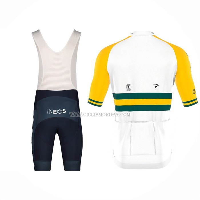 2023 Ropa Ciclismo INEOS Grenadiers Amarillo Mangas Cortas y Culotte Corto